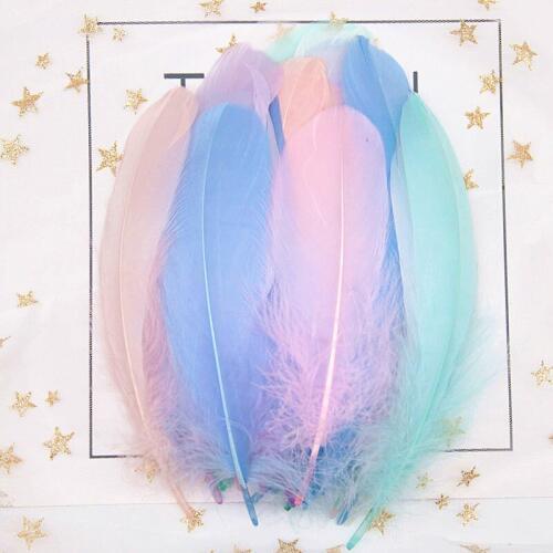DIY Goose Feathers 10-15cm Swan Plumes Feathers Washed Goose Down Fluffy Plumes for Wedding Hat Hair Accessories Craft Making