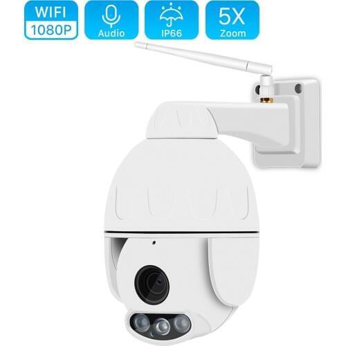 1080P Wifi PTZ IP Camera Two Way Audio 5X Optical Zoom Auto Focus Lens 2MP Wireless CCTV IP Camera Outdoor P2P Onvif CamHi App