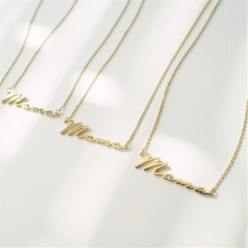 Delicate Letter Mama Necklace Stainless Steel Jewelry Mothers for Lover Day Gift