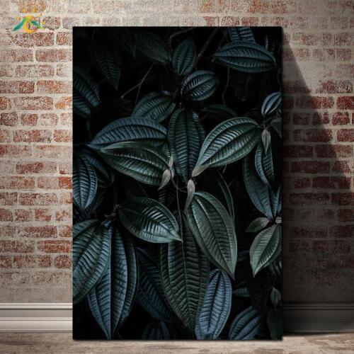 Leaves Plant Dark Branches Canvas Art Painting Nordic Poster Home Decoration Posters And Prints Plant Pictures for Living Room
