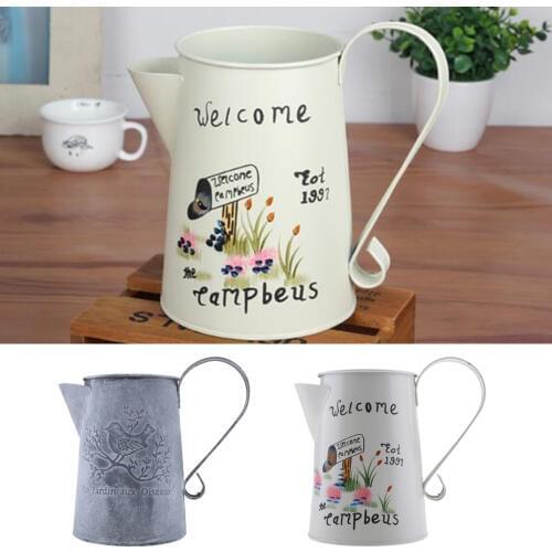 Retro Metal Watering Can Vintage Ornaments Metal Craft Vase Planters Pots for planting up herbs bulbs Home Garden Supplies