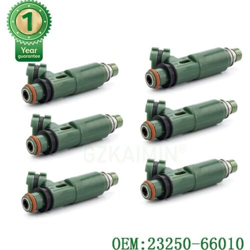 SET 6 x Fuel injectors NOZZLE INJECTION For Toyota Land Cruiser FZJ7# 70 FZJ10# 100 105 OEM 23250-66010 2320966010 23209-66010