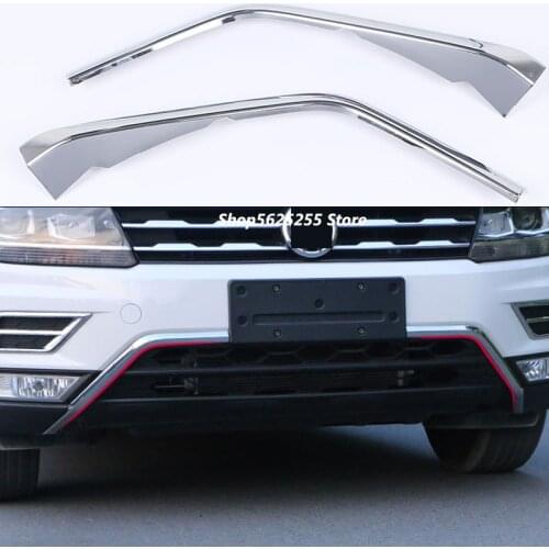 Front Bumper Trim Strip Anti-collision Anti-scratch Cover For Volkswagen VW Tiguan MK2 2017 2018 2019 2020 Accessories