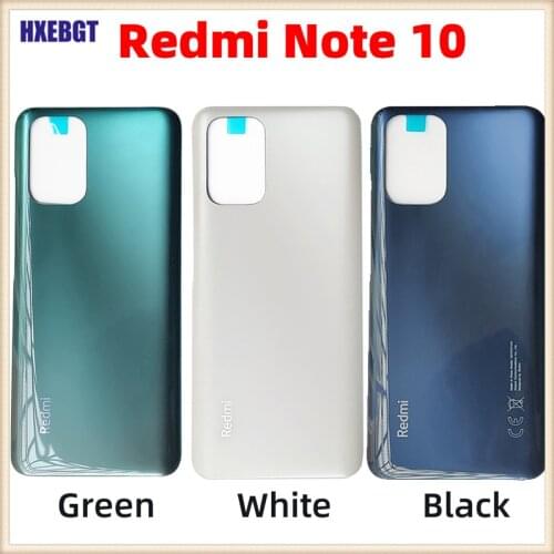 Original New For Xiaomi Redmi Note 10 Back Cover Chassis Case Rear Battery Housing Door + Adhesive Sticker Repair Parts