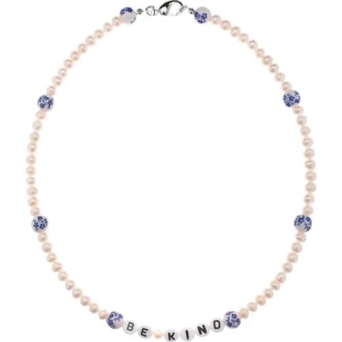 Collares colar women 2020 new flower ceramics beads natural freshwater pearl necklace women