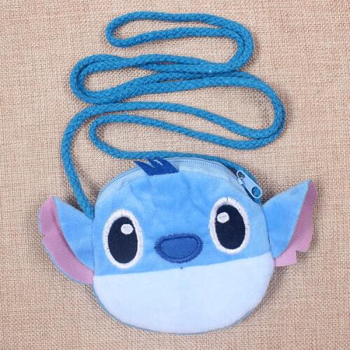 Disney Lilo Stitch Plush Coin Purse Shoulder Bag Kids Anime Toy Kawaii Bag Wallet