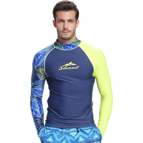 SBART anti-ultraviolet mens jacket long-sleeved sunscreen swimsuit quick-drying surfing snorkeling suit jellyfish suit M-3XL