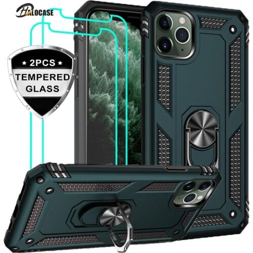 Luxury Armor Shockproof Phone Case For iphone 5 5S SE 12 11 Pro XS Max XR X 7 8 6 6s Plus Car Magnetic Ring Bumper Full Cover