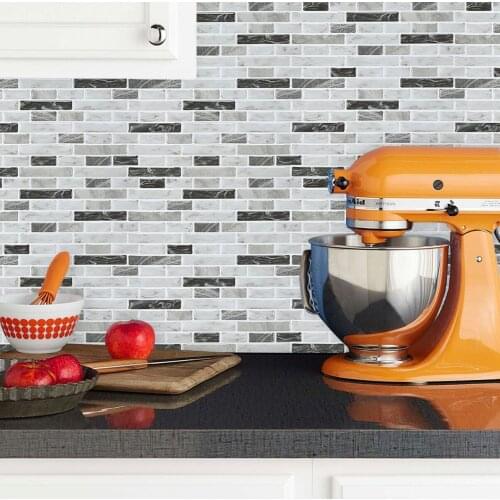 12 "x12"Self-adhesive Marble 3D Wallpaper Bathroom Kitchen Splash Waterproof Tile Stickers Home Living Room Decoration Wallpaper