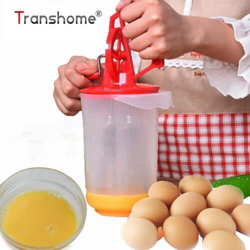 Transhome Egg Beater Stainless Steel Hand Rotary Mixer Egg Stirring Cream Stiring Milk Shake Egg Blender kitchen Cooking Tools