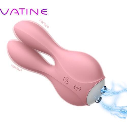 VATINE Electric Shock Rabbit Vibrator Breast Clitoris Stimulator Massager Female Masturbation Sex Toy for Women Men