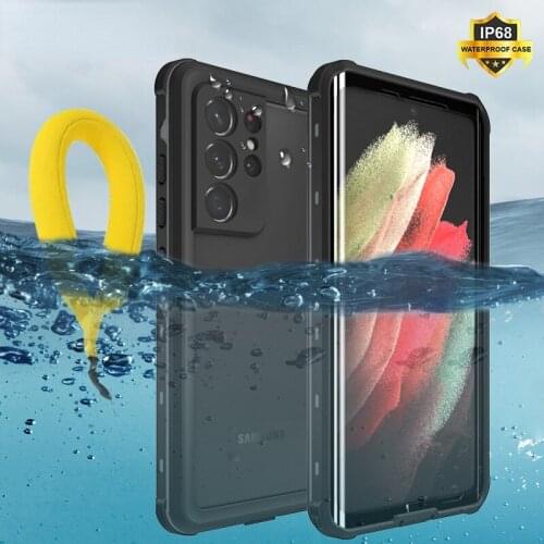 Full Coverage Waterproof Phone Case For Samsung Galaxy S21 Ultra 5G S21+ Swim Proof Case Screen Protector Cover Protection Capa