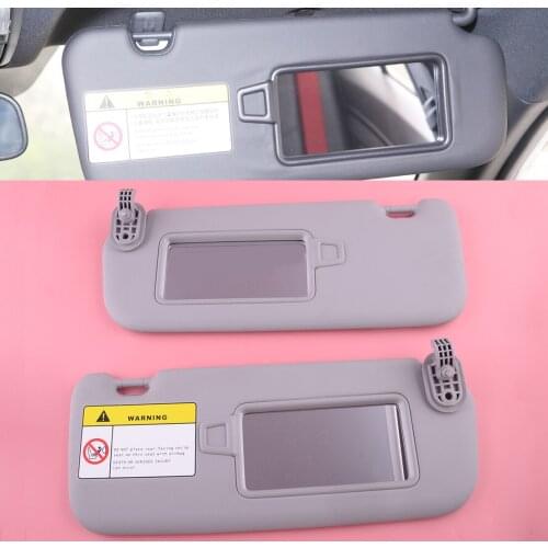 1 Pair Grey Front Left & Right Side Sun Visor With Makeup Mirror Fit For Hyundai Elantra AD 2017 2018 2019
