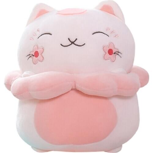 1 pcs ins Pink Sakura Cats Plush Doll Stuffed Lovely smile Fat Cat Plush Toys Soft Cartoon Pillow Sofa Seat Cushion Girls Gift