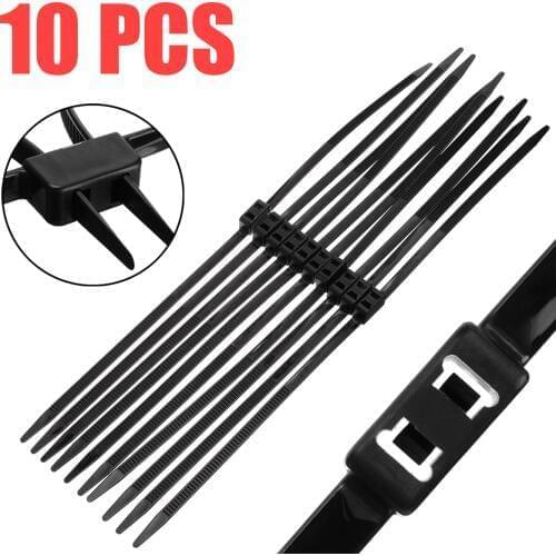 Mayitr 10pcs Black Double Flex Cuff Disposable Self Locking Nylon Cable Ties Plastic Zip Tie Wire Binding Wrap Straps