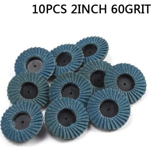 10pcs 50mm/2inch Mini Flap Discs Quick Change Grinding Polishing Wheel New