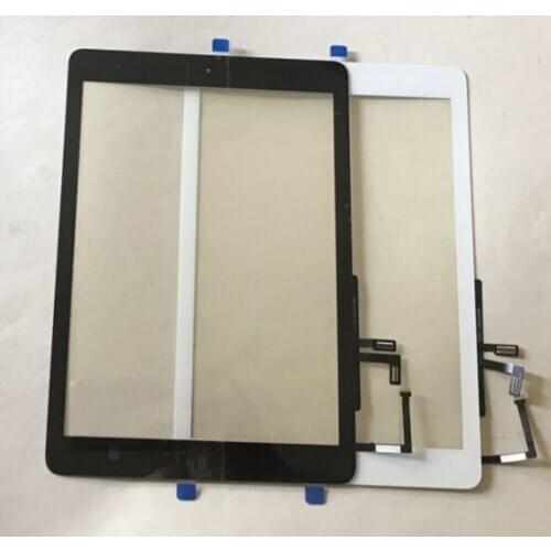 10Pcs Replacement For Ipad 5 Air 1 A1474 A1475 A1476 Touch Screen Digitizer Panel With Home Button Adhesive Front Assembly Glass