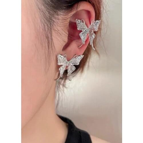 New Metal Butterfly Dangle Earrings Sweet Cool Drop Earrings for Women Jewelry