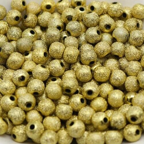 200 Gold Glitter Acrylic Round Beads 8mm(0.31") Spacer Jewelry Making