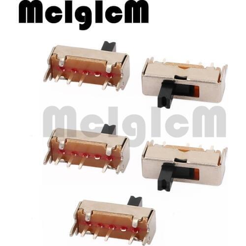 30pcs Mini Slide Switch 3 Position 4P 1P3T Panel Mount Handle High 4mm Latching Toy Switch SS13D07VG4