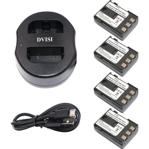 4pcs 1.1Ah NB-2L NB 2L NB-2LH Camera Battery with USB Dual Charger for Canon EOS 400D S80 S70 350D G7 G9 Kiss N X Rebel XT XTi