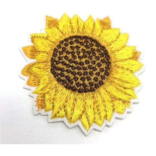 5Pcs/lot Small Yellow Sunflower Patches for Clothing Iron on Patch Stickers for Clothes Embroidery Patch Stripes Badges LSHB842