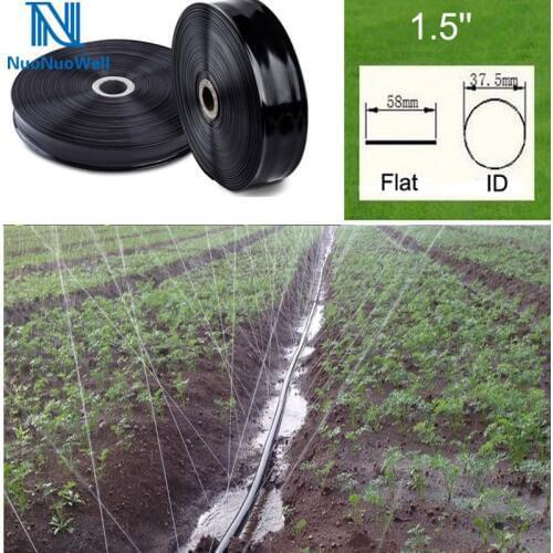 50 Meters-Roll Drip Irrigation Hose Soft Pipe Garden Tape Irrigation Kit 1.5'' Flat Drip Line Self Watering Raised Vegetable Bed