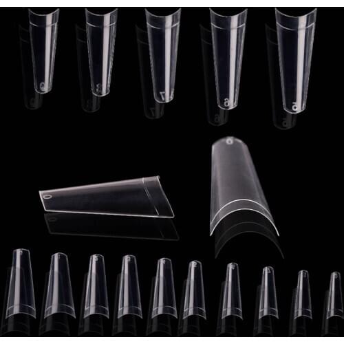 500pcs/bag False Nails Tips Half Cover DIY Coffin Ballerina Natural Clear Transparent French Solon Acrylic Fake Nails Manicure