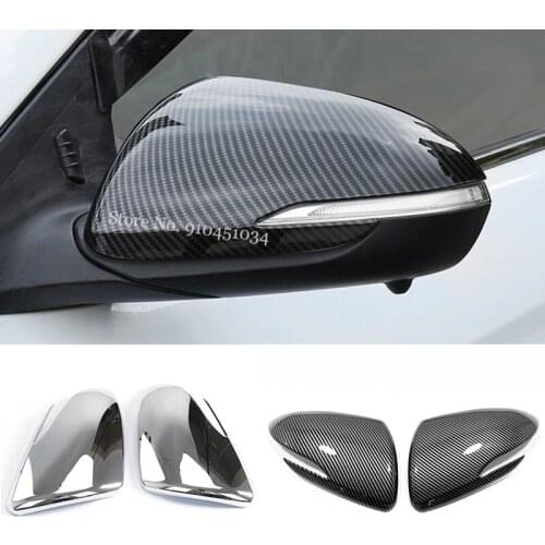 ABS Carbon fiber For Hyundai Solaris 2 Accessories Car rearview mirror block rain eyebrow Cover Trim Car Styling 2017 2018 2019