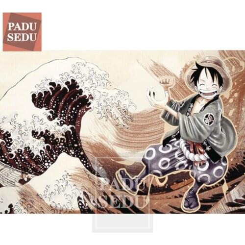 One Piece Luffy Diamond Painting Japanese Anime Poster Full Square Cross-stitch Diamond Mosaic Embroidery Rhinestone Decor Room