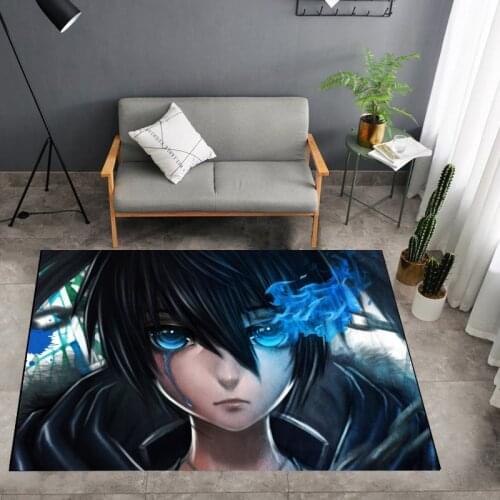 Anime BLACK ROCK SHOOTER Floor Girl Rug Doormat Square Carpet Room Bedroom Kitchen Living Room Non-slip Mat Gift