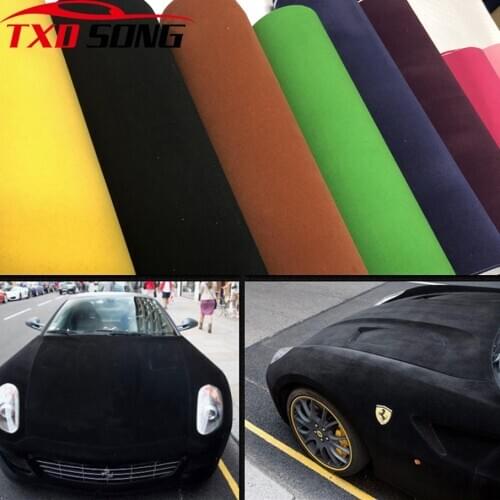 CAR Velvet Fabric Suede Vinyl Wrapping Films Change Color Self Adhesive Sticker For Automobiles Interior Outside Decoration