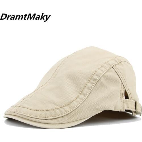 Cotton Adjustable Beret Cap Outdoor Sun Breathable Bone Brim Hats Women Men Flat gorros Berets Cap Hat barets french hat boinas
