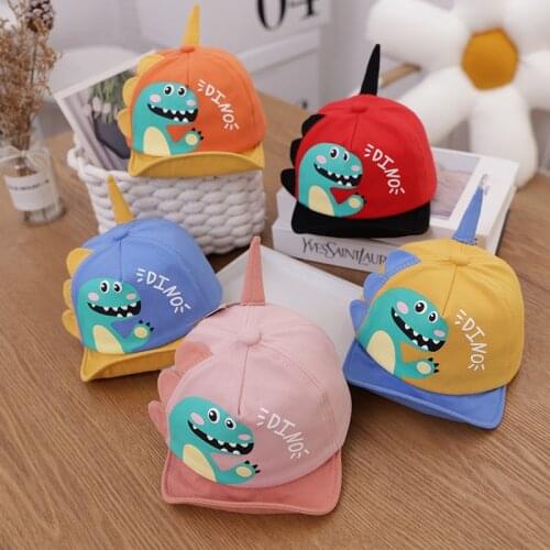 Soft Cute Baby Hat Cartoon Dinosaur Baby Boys Girls Baseball Cap Kids Children Snapback Hat Toddler Sun Beach Cap Bonnet