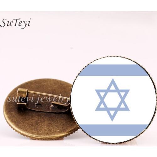 SUTEYI Armenia/Yemen/India Flag Pattern DIY Pins Brooch Iraq/Iran/Israel Flag Badges Brooches Women Clothing Accessory Jewelry