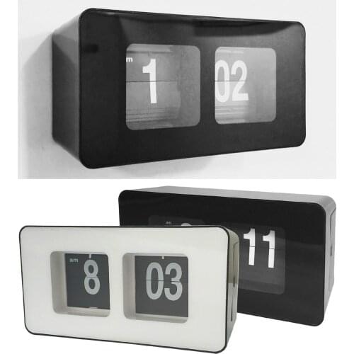 Auto Flip Clock, Desktop Clock, Anti-Dust Cover, Decorative Flipping Down Clock for Office, Home, Bar, Desk & Shelf