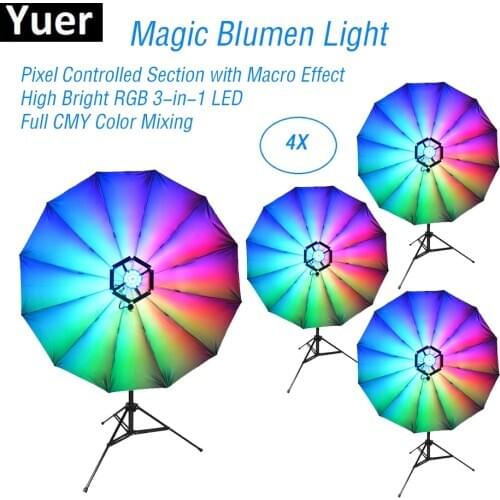 4Pcs/Lot New Decorate Lamp 25inch LED Magic Blumen Stage Effect Light DMX Disco DJ Party Bar Lights Wedding Music Stage Light