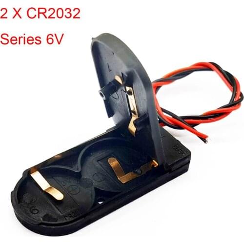 5PCS CR2032 Battery Holder CR2032 Button Coin Cell Holder Case With ON/OFF Switch 6V cr2032 Battery Holder With Wire