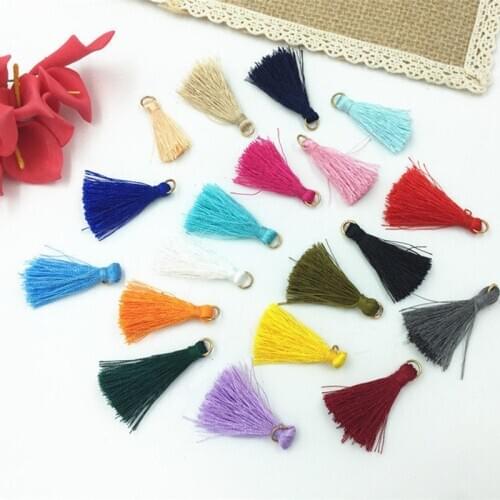 DIY 40pcs Silk Tassels Pendant Bag Earrings Jewelry Keychain Accessories 35mm