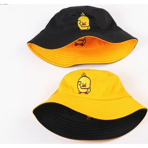 Summer Sun Hat Reversible Duck Bucket Hat for Men Women Cotton Bob Sad Boys Panama Fold Girls Beach Travel Outdoor Fisherman Hat