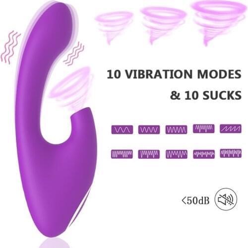 G Spot Dildo Vibrator Sucker with Powerfu 10 Modes Oral Sucking Adult Sex Toys for Women Clitoris Stimulator Couples Fun Lesbian
