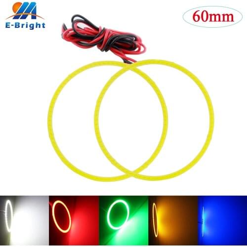 2pcs/set 60mm 2.36'' Angel Eyes 12V COB 45 SMD LED Halo Rings Light Silica Gel Waterproof LED Signal Fog Width Headlight Car