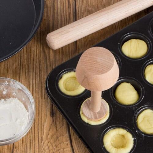 Cake Mold Baking Tool Egg Tart Tamper Double Side Wooden Mold For Kitchen