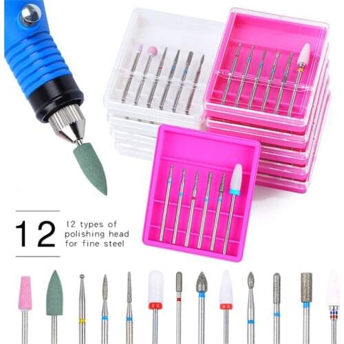 6PCS Milling Cutter For Manicure Set Nail Drill Bits Brush Mill Manicure Machine Accessories Cutters for Removing Gel Varnish