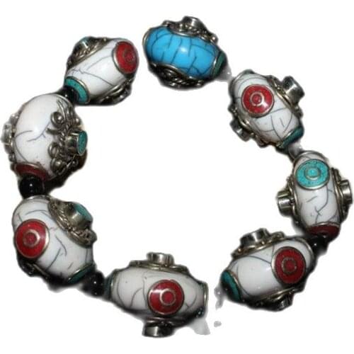 Collection of hand strings inlaid with antique beads