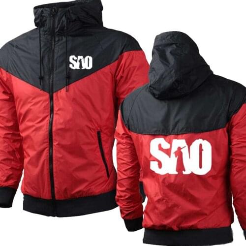 The New Spring Autumn Mens Jacket SAO Sword Art Online Printed Hoodies High Quality Fashion casual Cotton Mens Jacket