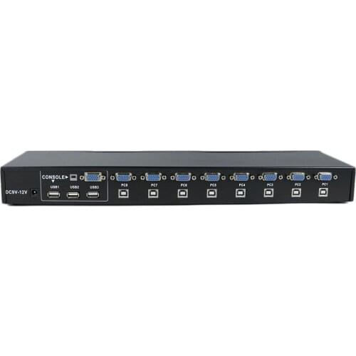 Small Size 8 Ports USB 2.0 External KVM Switch Box Manual Switcher Support for 1920x1440 VGA Splitter Adapter