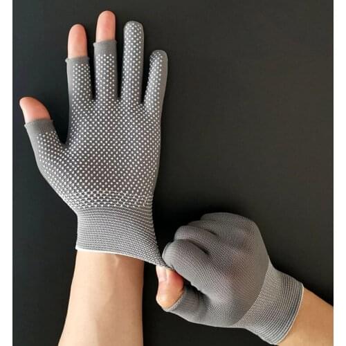 1 Pair Summer Anti-Slip 3 Fingers Cut Fishing Gloves Breathable Hunting Cycling Parts Portable Fitness Fishing Accessories