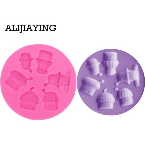 M0253 1Pcs Mushroom house Silicone mold tent snowflake Fondant Mould Chocolate Molds DIY cake Decorating Tools