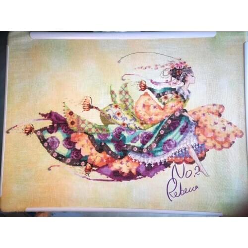 MD 2 girl Colorfually fabric Counted Cross Stitch 14CT 28CT Cross Stitch Kits Embroidery Needlework Sets